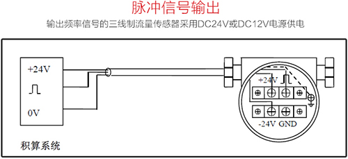 空气涡街流量计脉冲信号输出接线图