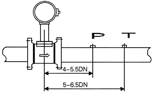 dn15涡街流量计压力温度传感器安装位置图