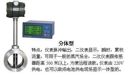 dn15涡街流量计分体型产品特点图