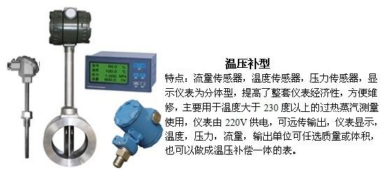 dn15涡街流量计温压补偿型产品特点图