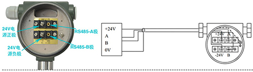 远传涡街流量计RS485通讯信号输出接线图